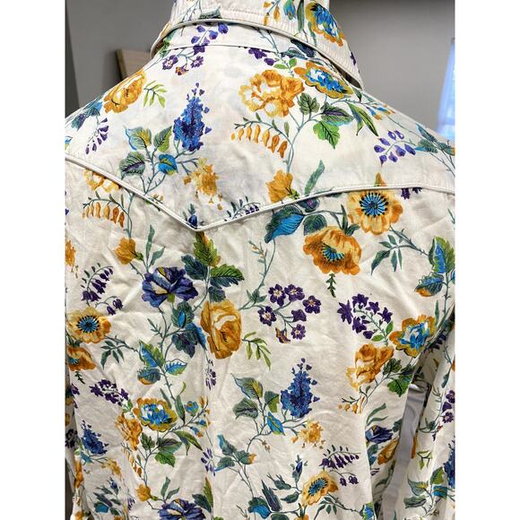 NEW / R13 Liberty London Cowboy Floral Shirt Dress Midi White - Picture 4 of 11